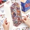 Scène de stickers isométrique 3D à composer soi-même sur le thème d'un mini monde dans une gomme géante. Activité créative originale pour adulte pour gérer le stress.