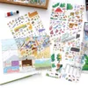 Scène de stickers isométrique 3D à composer soi-même sur le thème du puzzle et de la pellicule de film. Activité créative pour adulte pour gérer le stress.
