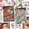 Scène de stickers isométrique 3D à composer soi-même sur le thème du salon des dames et du banquet du Duc. Activité créative originale pour adulte pour gérer le stress.